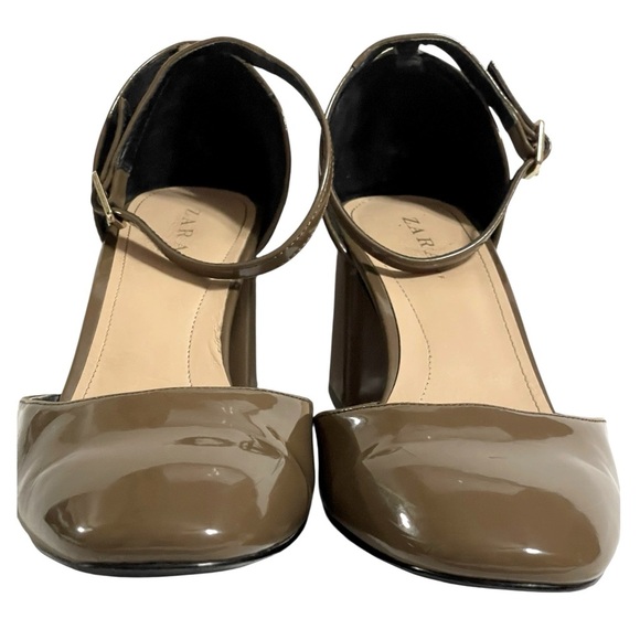 💥SALE💥ZARA WOMENS TAN BLOCK HEEL SZ 8.5 - Picture 12 of 16